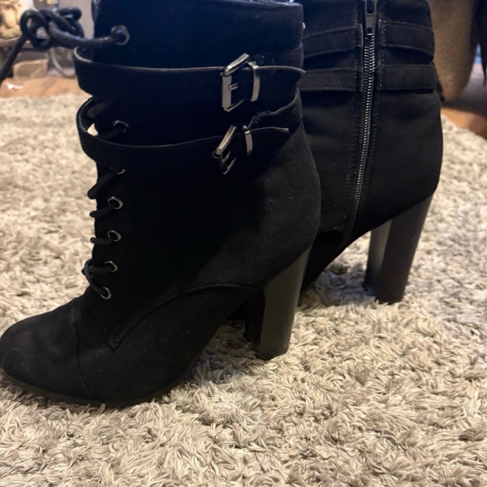 Charlotte Russe Black Ankle Booties with Buckle Detail